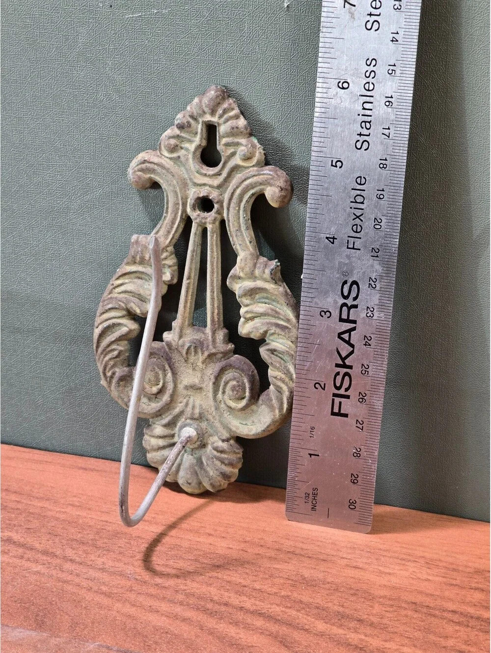 Vintage Ornate Cast Iron Wall Hook Rack